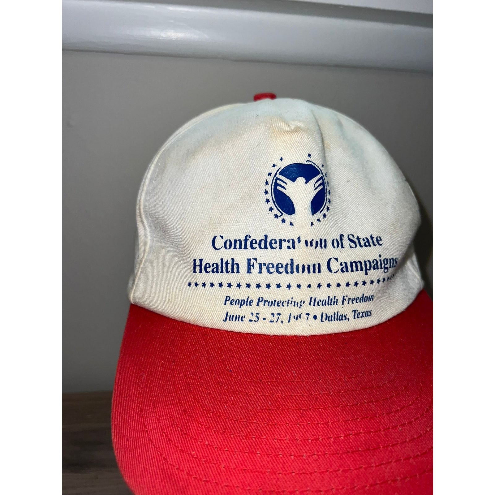 Vintage 1997 Confederation Of State Health Freedom Hat Headwear 90s Size ONE SIZE - 2 Thumbnail