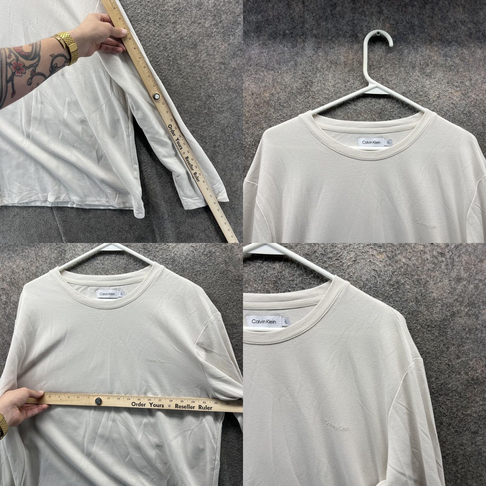 Calvin Klein Calvin Klein Shirt Mens Large White Long Sleeve Crewneck Cotton Blend Casual Size US L / EU 52-54 / 3 - 8 Thumbnail