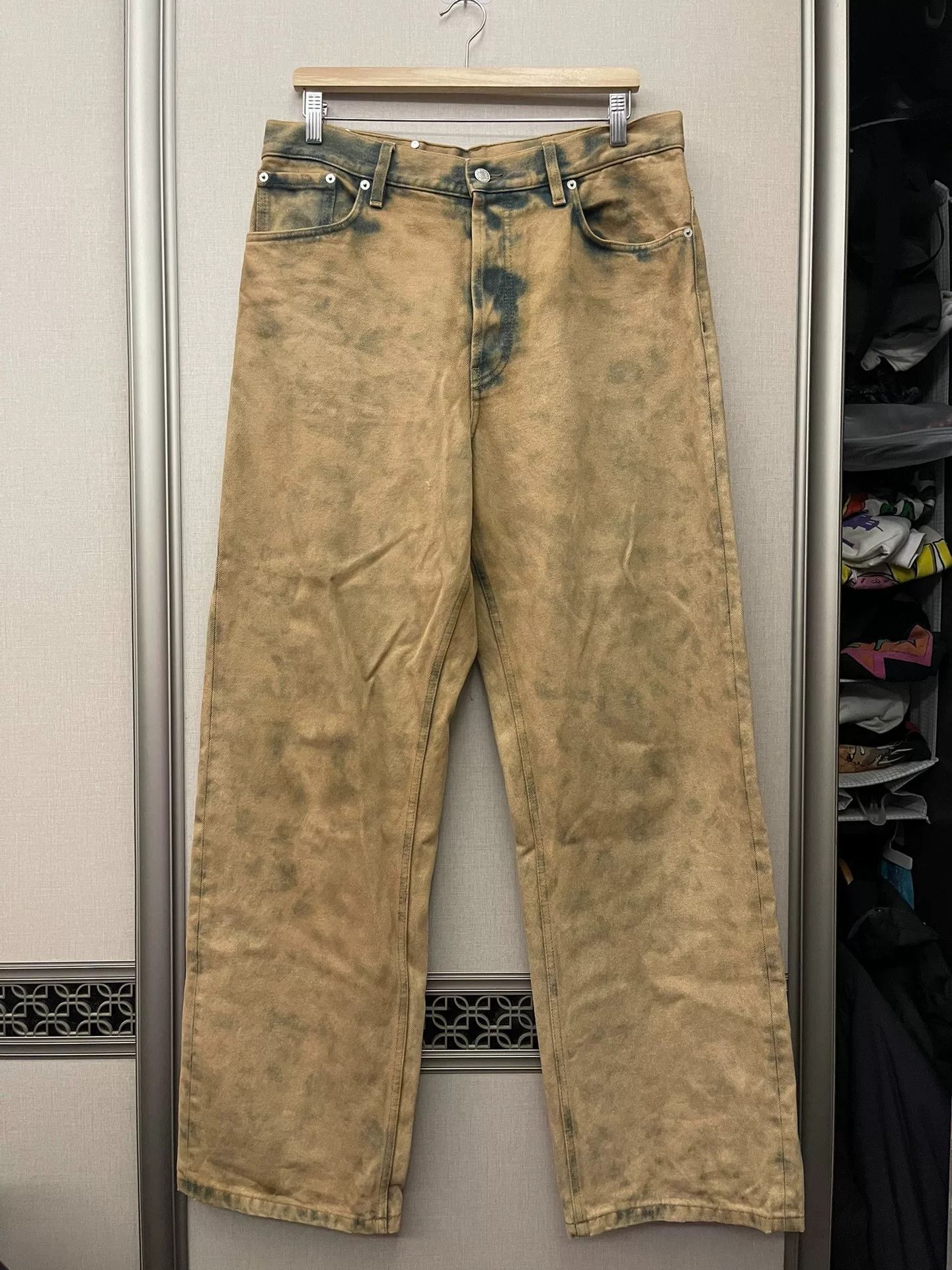Dries Van Noten unique dyed wide-leg jeans by dries van noten Size US 33 - 1 Thumbnail