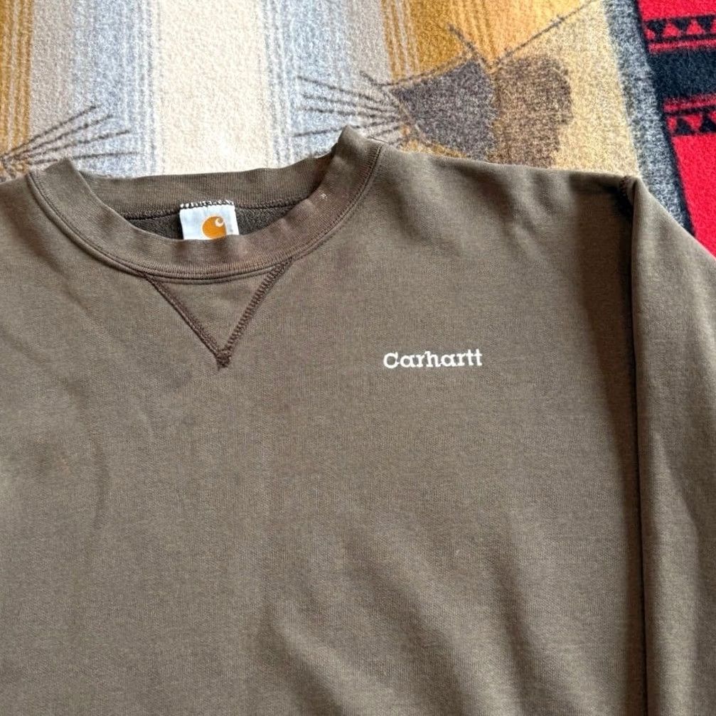 Carhartt VINTAGE Carhartt Sweatshirt Crewneck Brown XL Men 90s Pattern Solid Crew Neck Long Sleeve Pullover Workwear Size XL Mens Size US XL / EU 56 / 4 - 4 Thumbnail