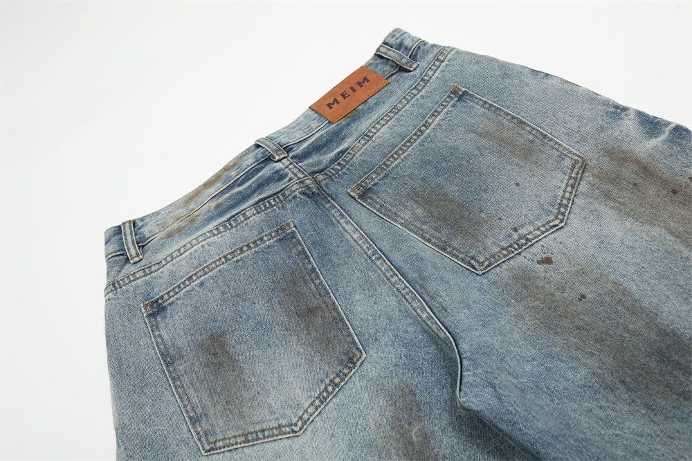 Vintage Men's punk ink-splashed distressed ripped scimitar jeans Size US 32 / EU 48 - 5 Thumbnail