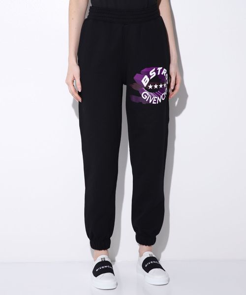 Givenchy × BSTROY Black Purple Logo Slim Sweatpants Size US 28 / EU 44 - 3 Thumbnail