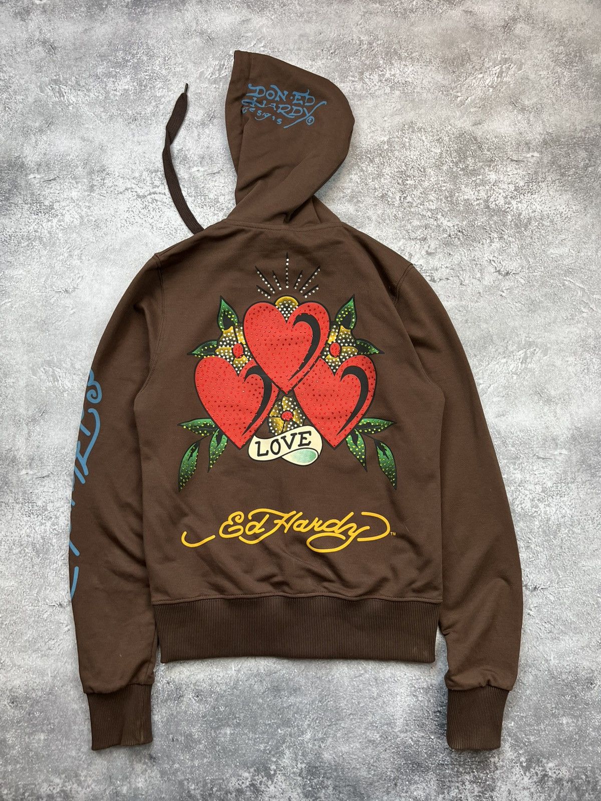 Ed Hardy Ed Hardy Brown Zip Up Hoodie Womens Size M / US 6-8 / IT 42-44 - 1 Thumbnail