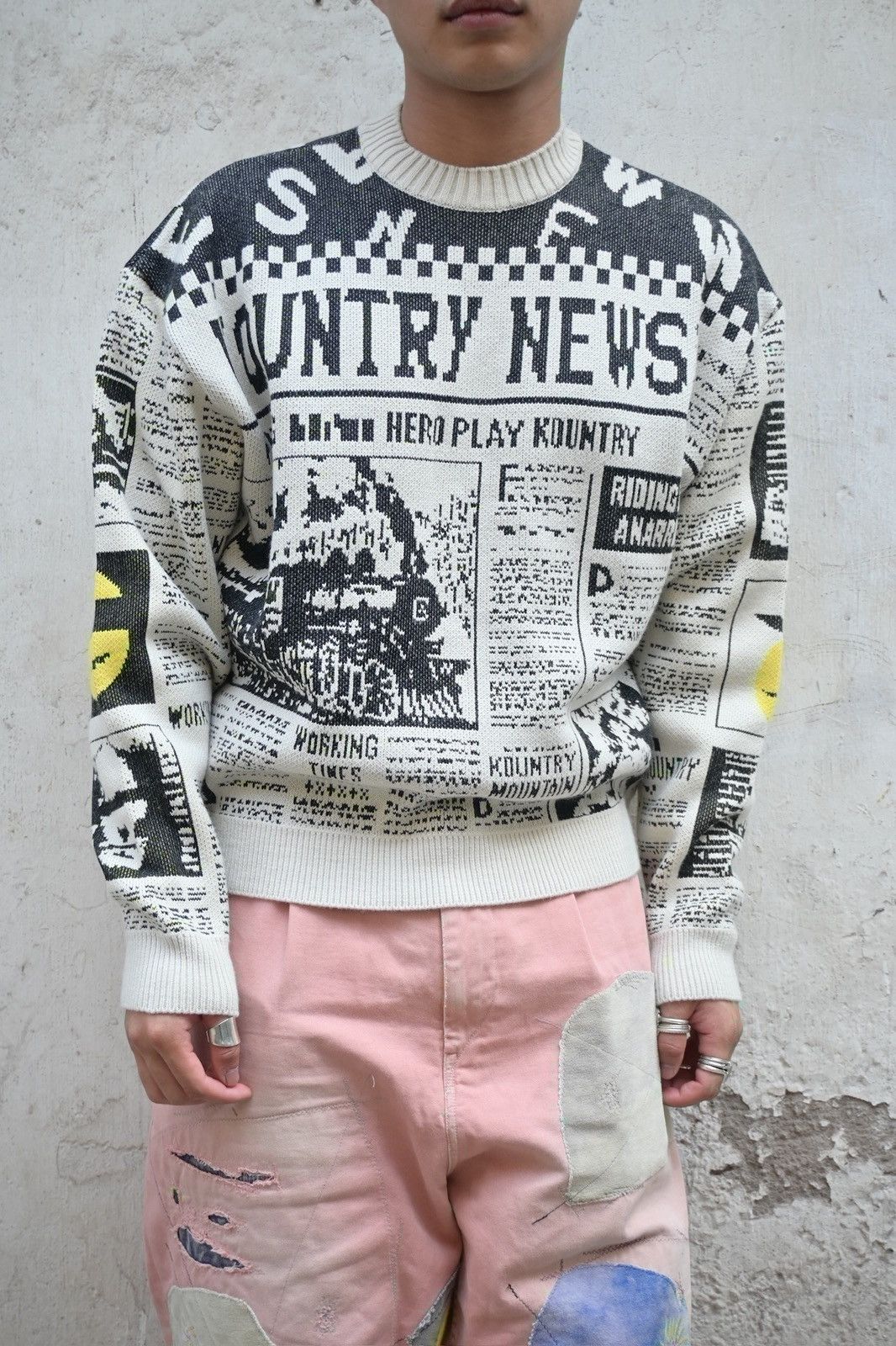 Kapital Kountry Kapital 8G newspaper knit sweater Size US M / EU 48-50 / 2 - 2 Thumbnail