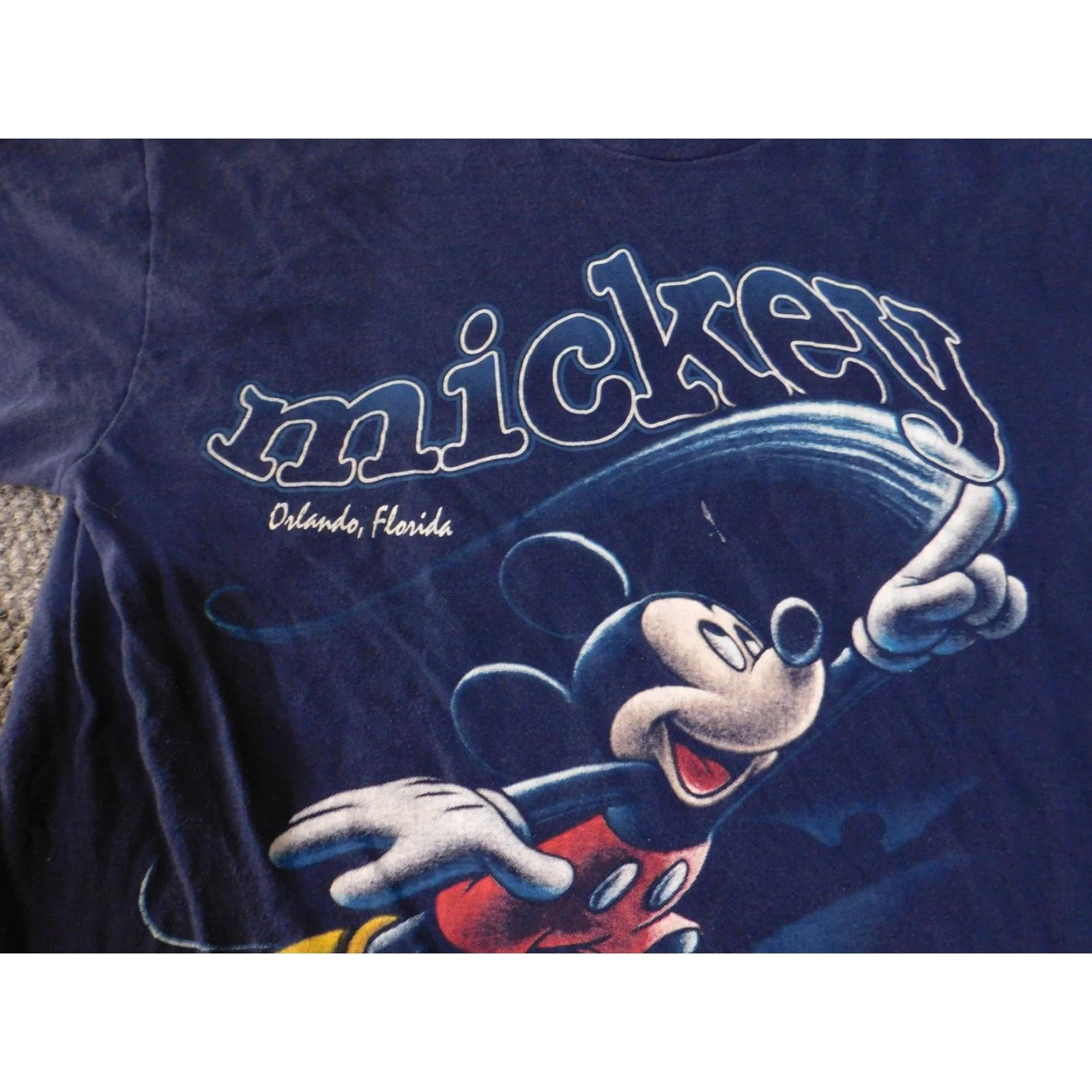Disney VINTAGE Mickey Mouse Shirt Mens Large Blue Orlando Florida Disney 90s Tee Graphic Print Size US L / EU 52-54 / 3 - 5 Thumbnail