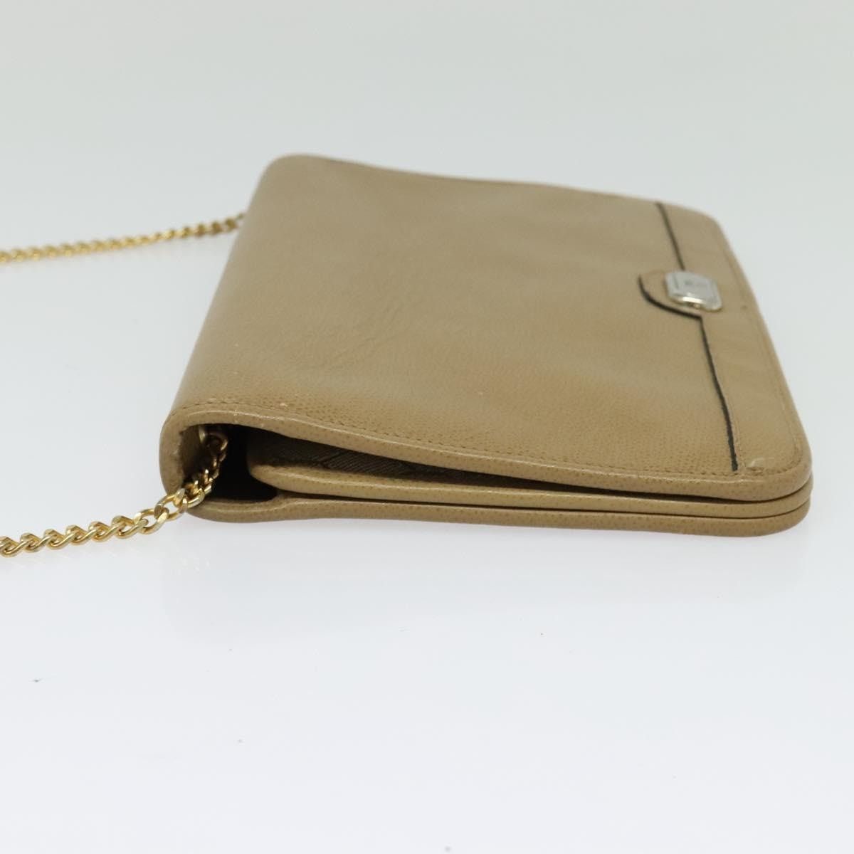 Dior DIOR Chain Shoulder Bag Leather Beige Gold Size ONE SIZE - 4 Thumbnail
