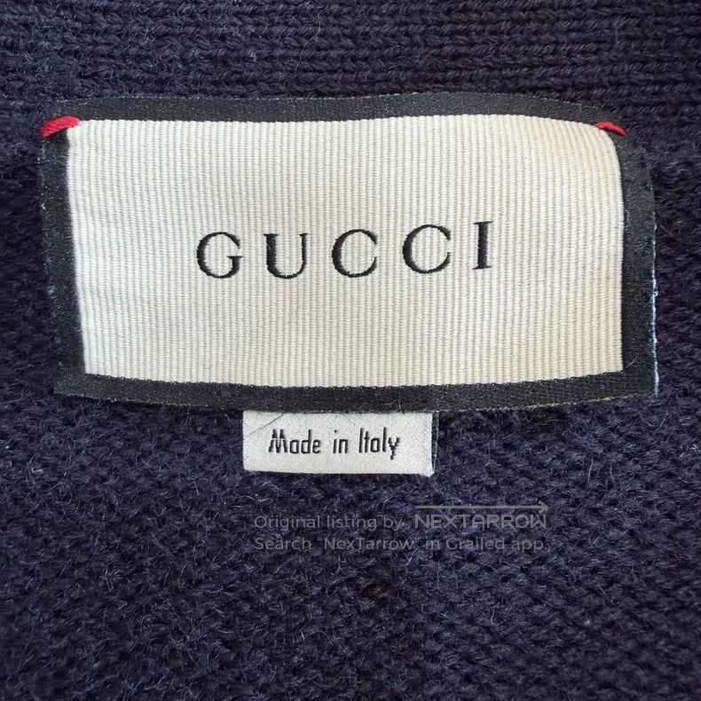 Gucci Gucci Anchor embroidered wool knitted cardigan jacket Size M / US 6-8 / IT 42-44 - 4 Thumbnail