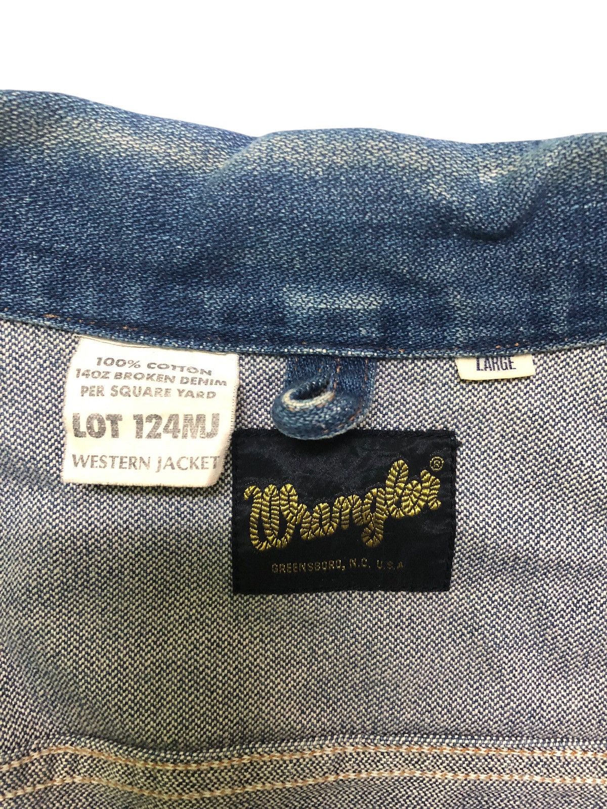 Wrangler Vintage 80s Wrangler 124MJ Denim Jacket Size US L / EU 52-54 / 3 - 9 Thumbnail