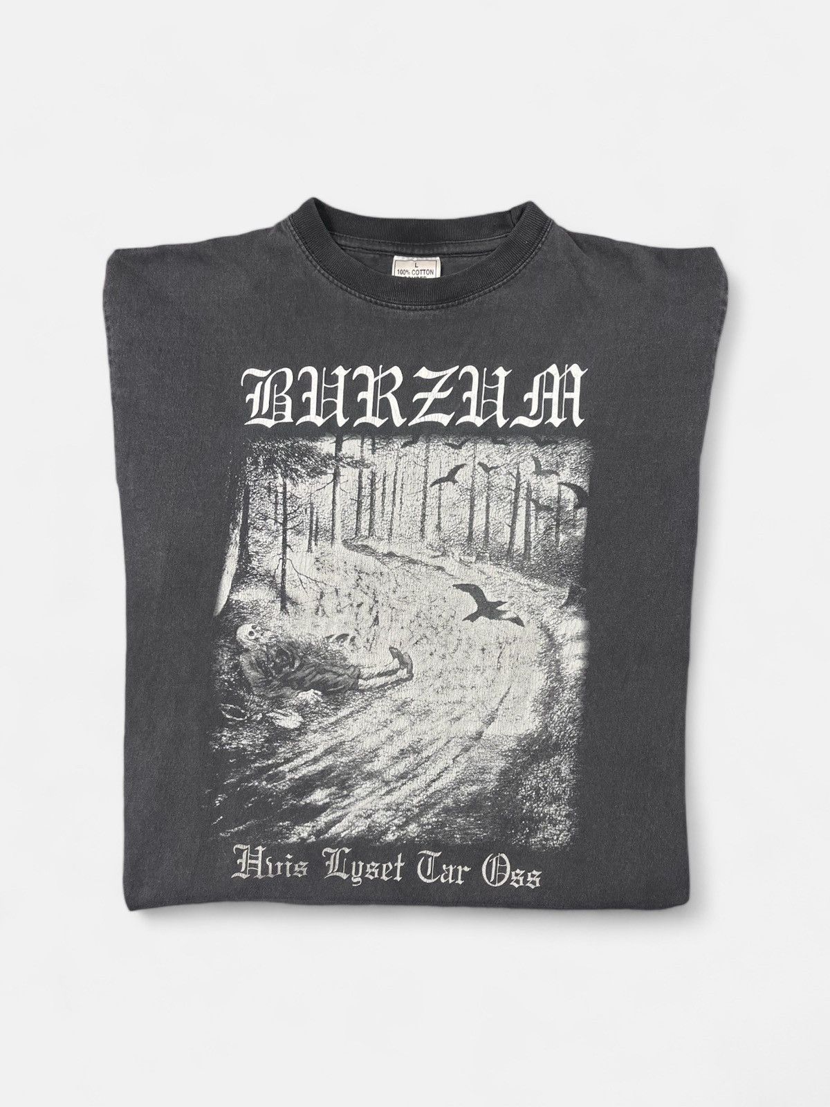 image of Band Tees x Rock T Shirt Burzum - 1998 Hvis Lyset Tar Oss Long Sleeve in Black, Men's (Size Large)