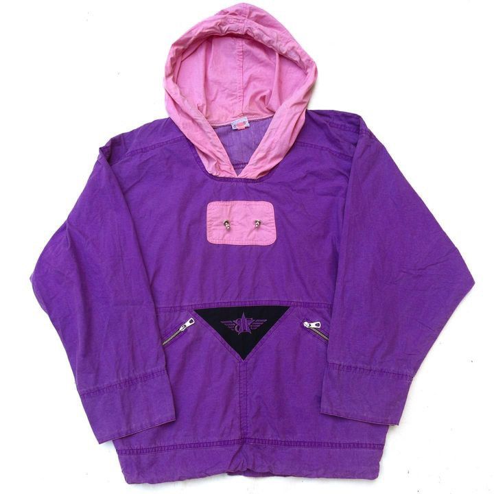 Vintage Vintage 90s Belfe zip windbreaker purple Made in Italy Size US L / EU 52-54 / 3 - 8 Thumbnail