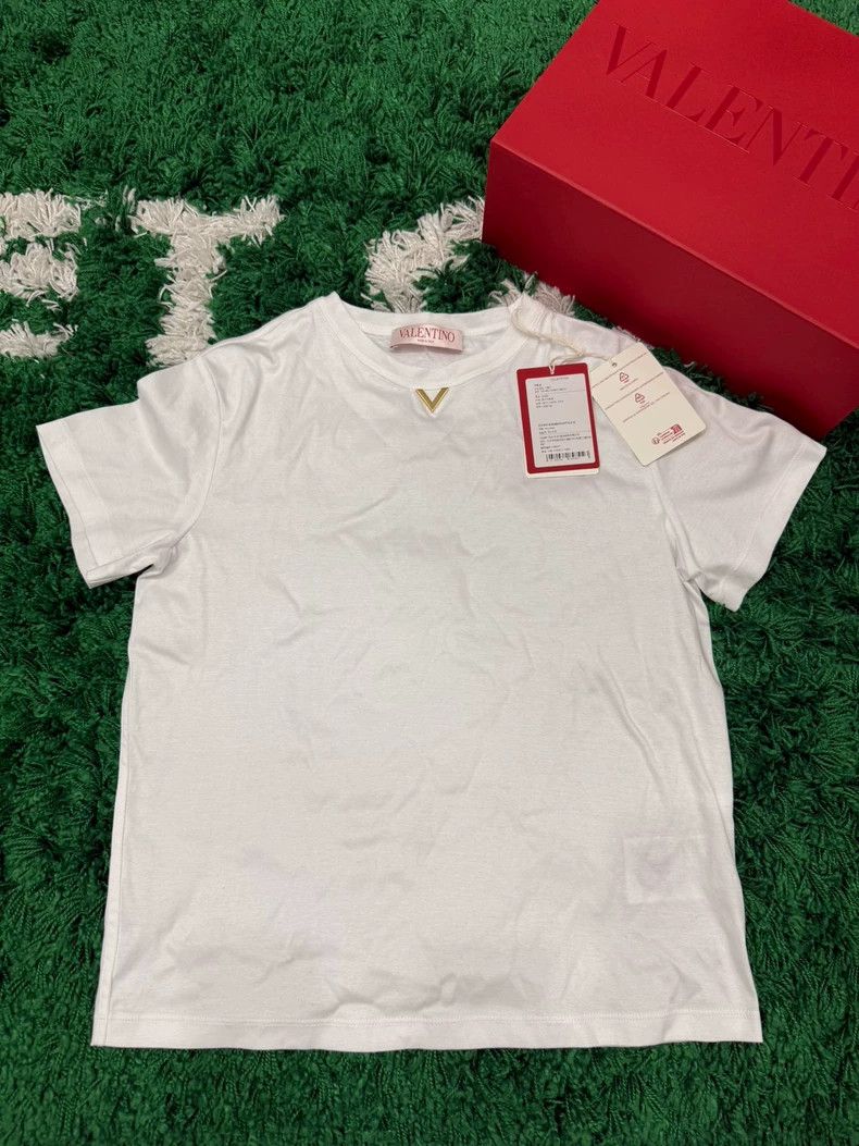 Valentino Valentino White Short Sleeve Logo T-shirt Size US S / EU 44-46 / 1 - 1 Thumbnail