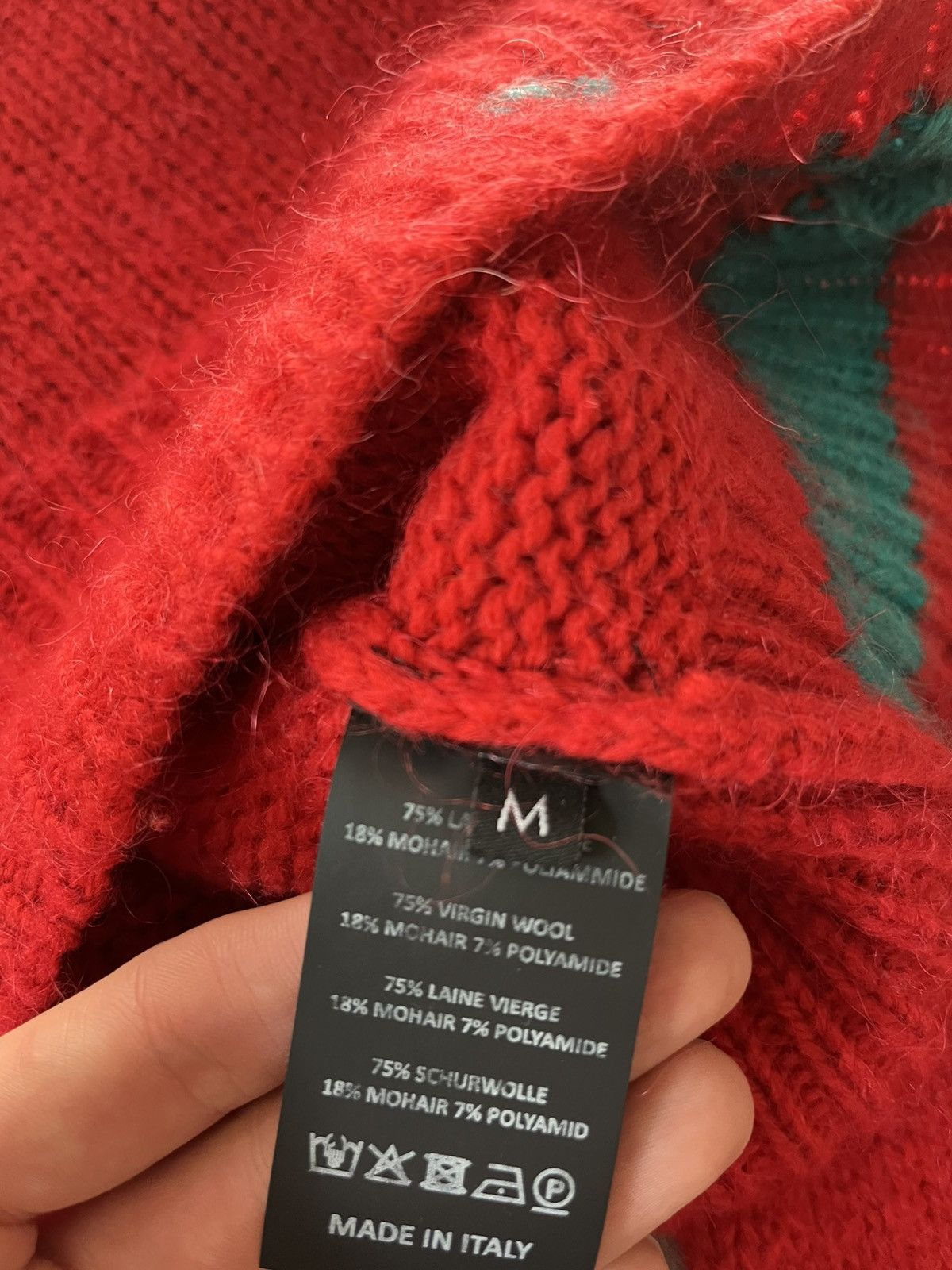 Raf Simons Raf Simons A/W 21 red wool mohair sweater rare Size US M / EU 48-50 / 2 - 8 Thumbnail