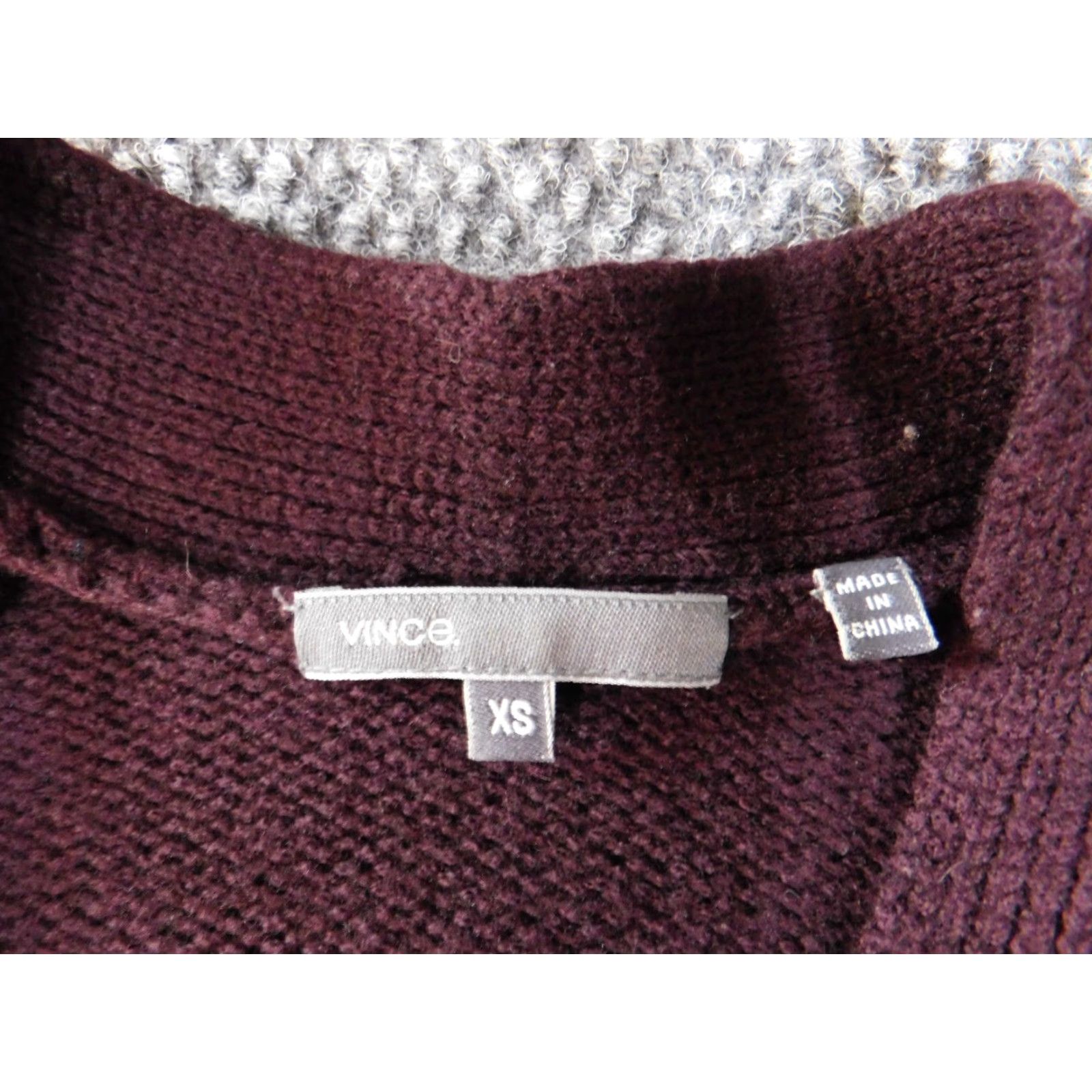 Vince Vince Sweater Cardigan Womens XS Purple Wool Knit Cap Sleeve Mock Neck Open Stretch Regular Knit Vintage No Size XS / US 0-2 / IT 36-38 - 5 Thumbnail