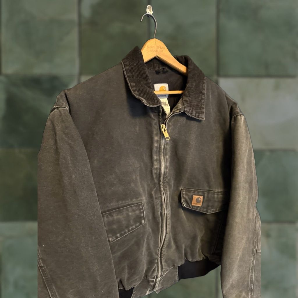 Carhartt VINTAGE Carhartt Jacket Black Cotton Zip Work 2XL Men Size US XXL / EU 58 / 5 - 1 Thumbnail