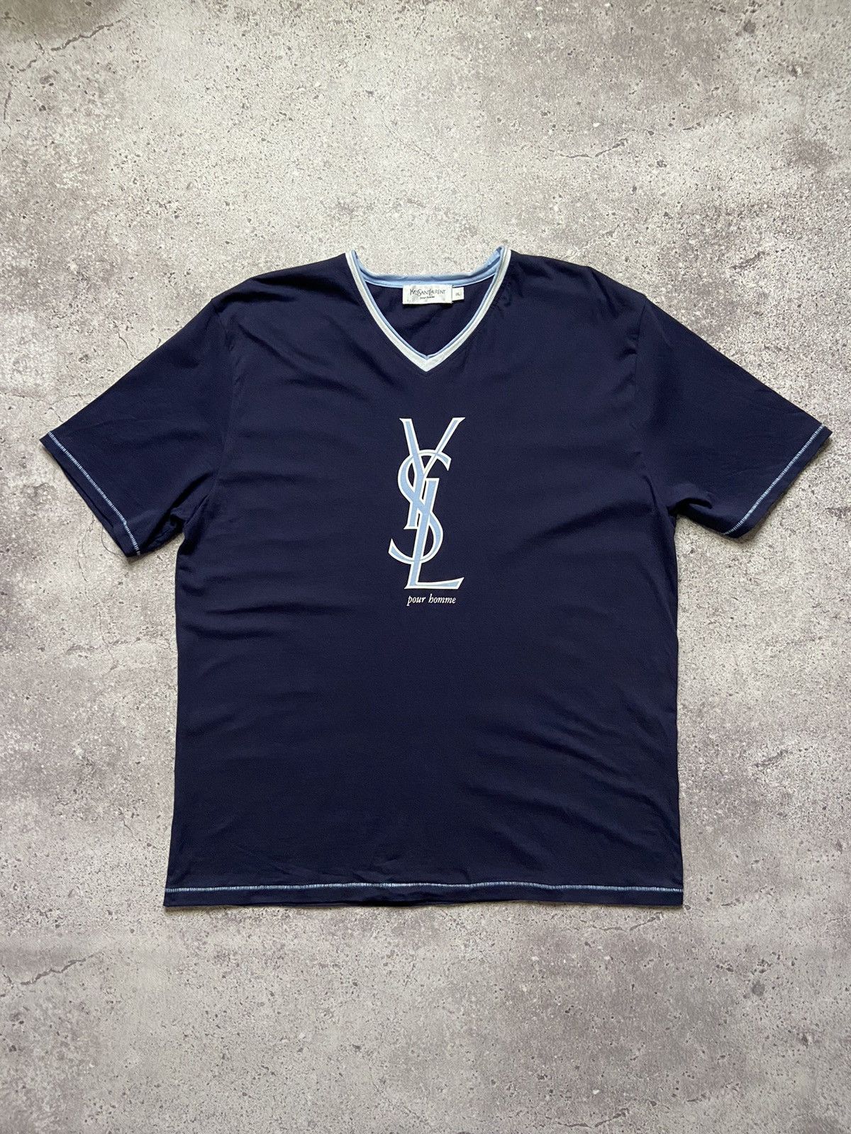 Yves Saint Laurent Vintage Yves Saint Laurent YSL big logo tee 90’s Size US XXL / EU 58 / 5 - 1 Thumbnail