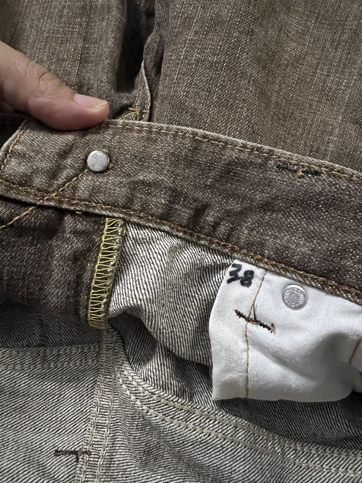 Japanese Brand 💥FLARE💥VTG EDWIN EXCLUSIVE VINTAGE BROWN JEANS Size US 35 - 11 Thumbnail