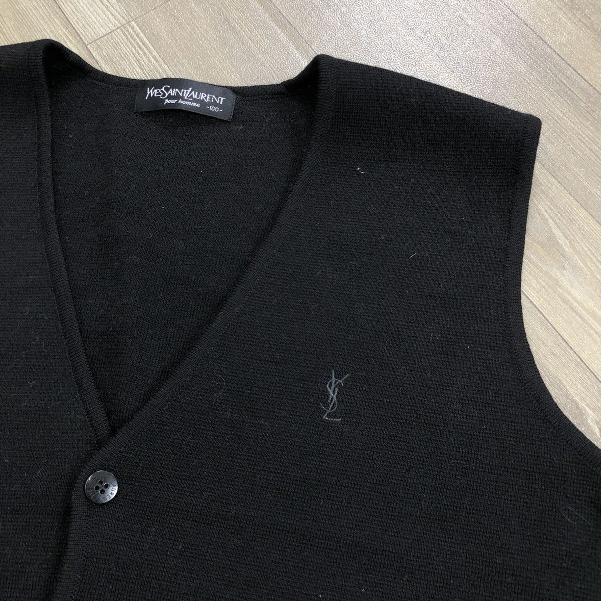 Vintage × Yves Saint Laurent Vintage Yves Saint Laurent YSL Italian Designer Black Vest Size XL / US 12-14 / IT 48-50 - 3 Thumbnail