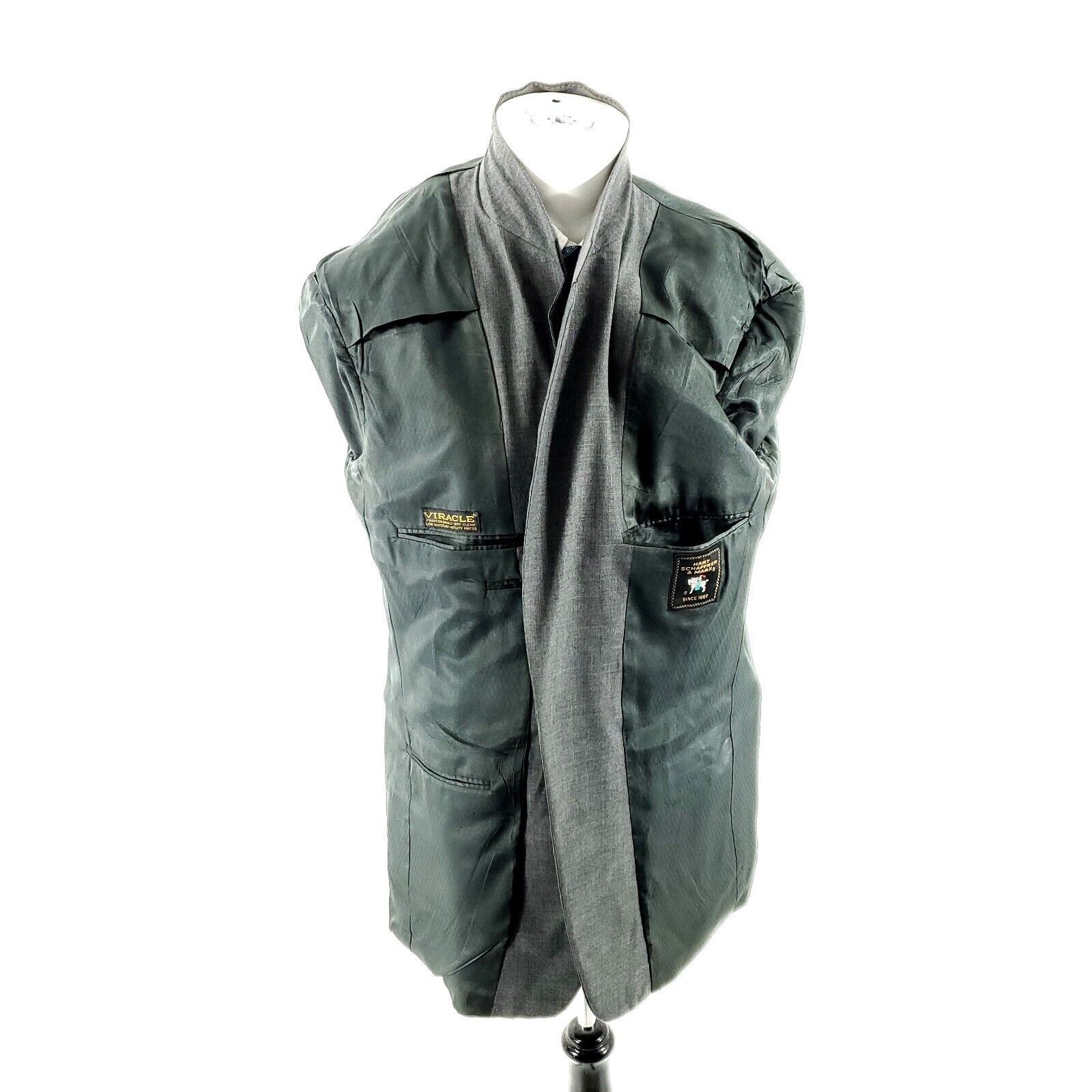 Hart Schaffner Marx Hart Schaffner Marx Worsted Wool Polyester 2 Button Blazer 4 Size 42L - 10 Thumbnail