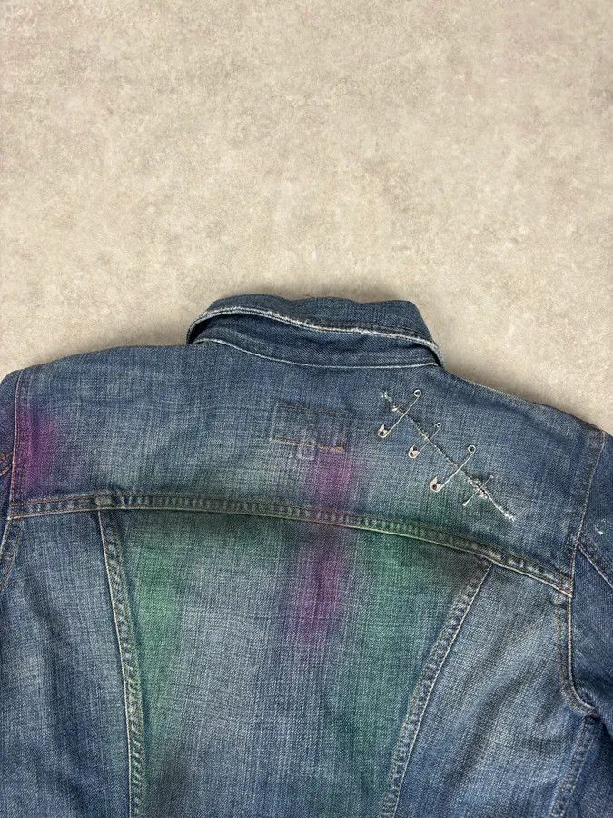 Dolce & Gabbana AW2001 Dolce & Gabbana Safety Pins Tie-Dye Distressed Denim Jacket Size XS / US 0-2 / IT 36-38 - 6 Thumbnail