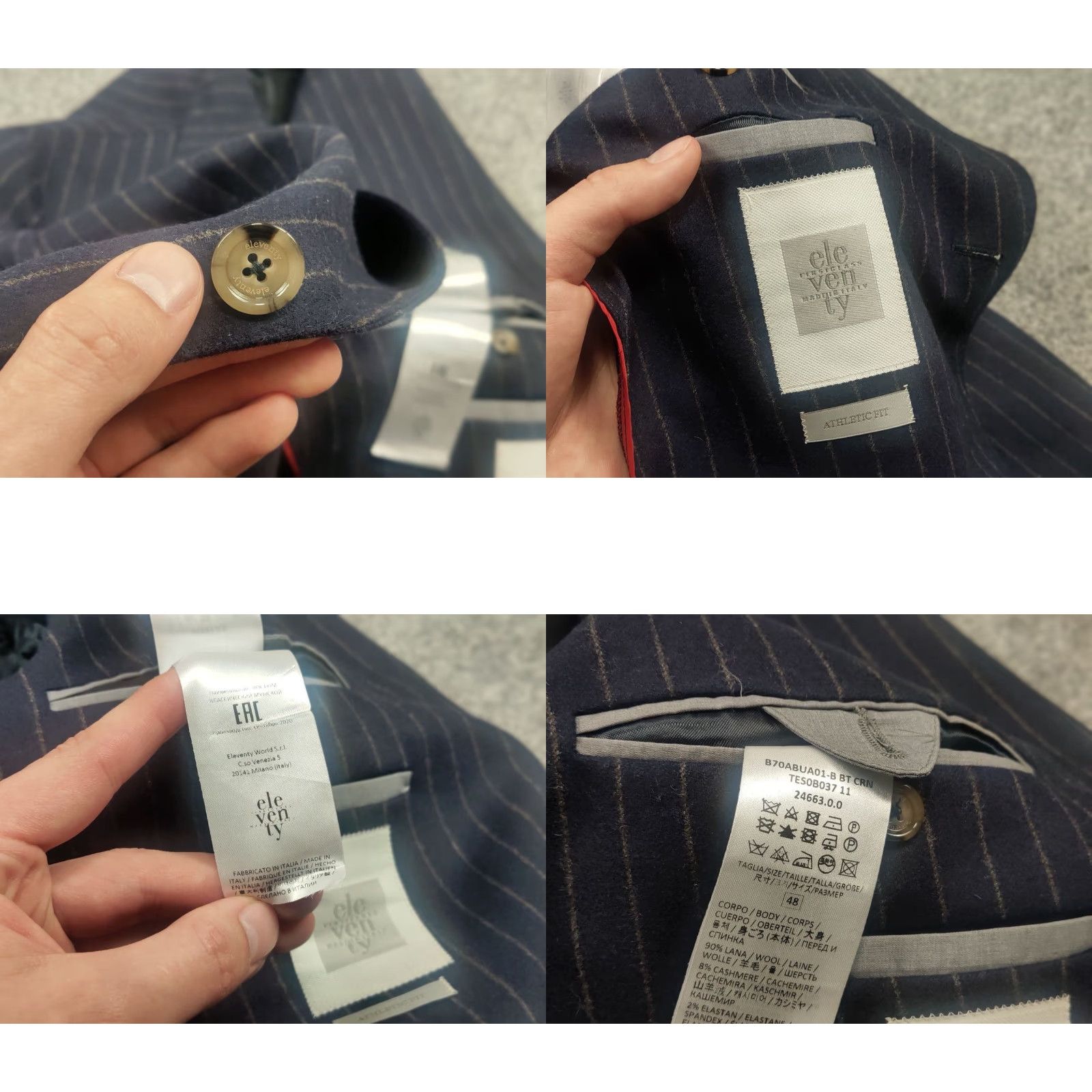 Eleventy Eleventy Milano Design premium classic two-piece suit Wool Cotton? Striped blue 2 Piece Men M Jacket Pants Blazer Mens 2 Piece Suit Vintage No N/A Size 40R - 10 Thumbnail