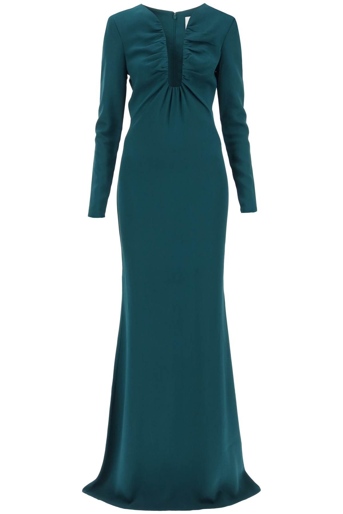 image of Roland Mouret Maxi Dress With Plunging Neckline in Verde, Women's (Size Medium)