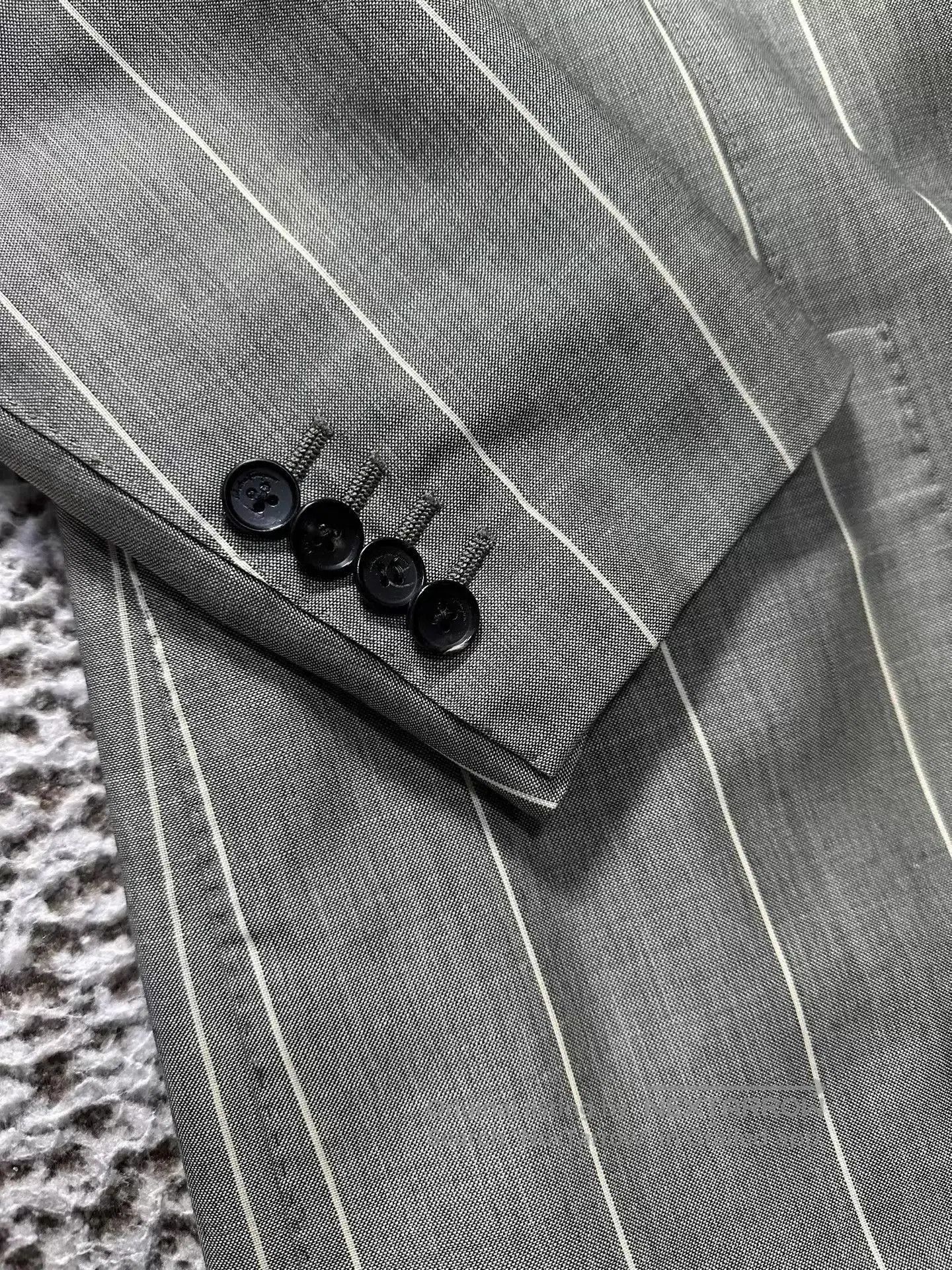 Salvatore Ferragamo Gray Striped Single. Size US M / EU 48-50 / 2 - 3 Thumbnail