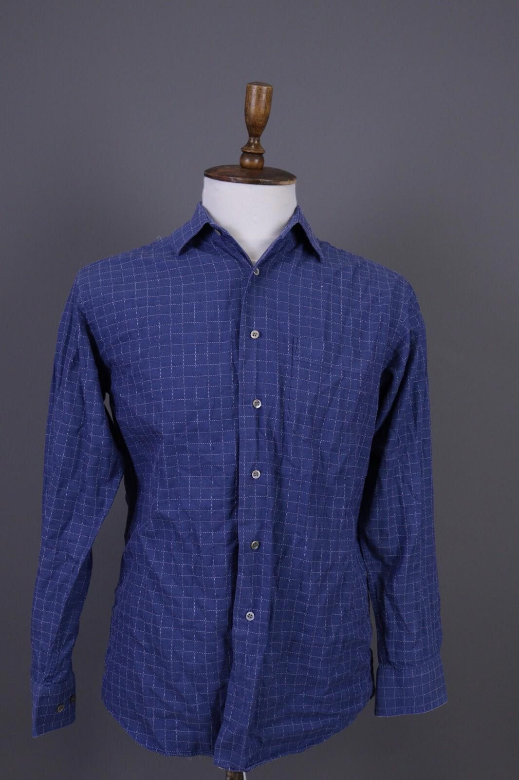Christian Dior Monsieur Christian Dior Blue Check Dress Shirt Size 39 / 15 1/2 Size US M / EU 48-50 / 2 - 1 Thumbnail