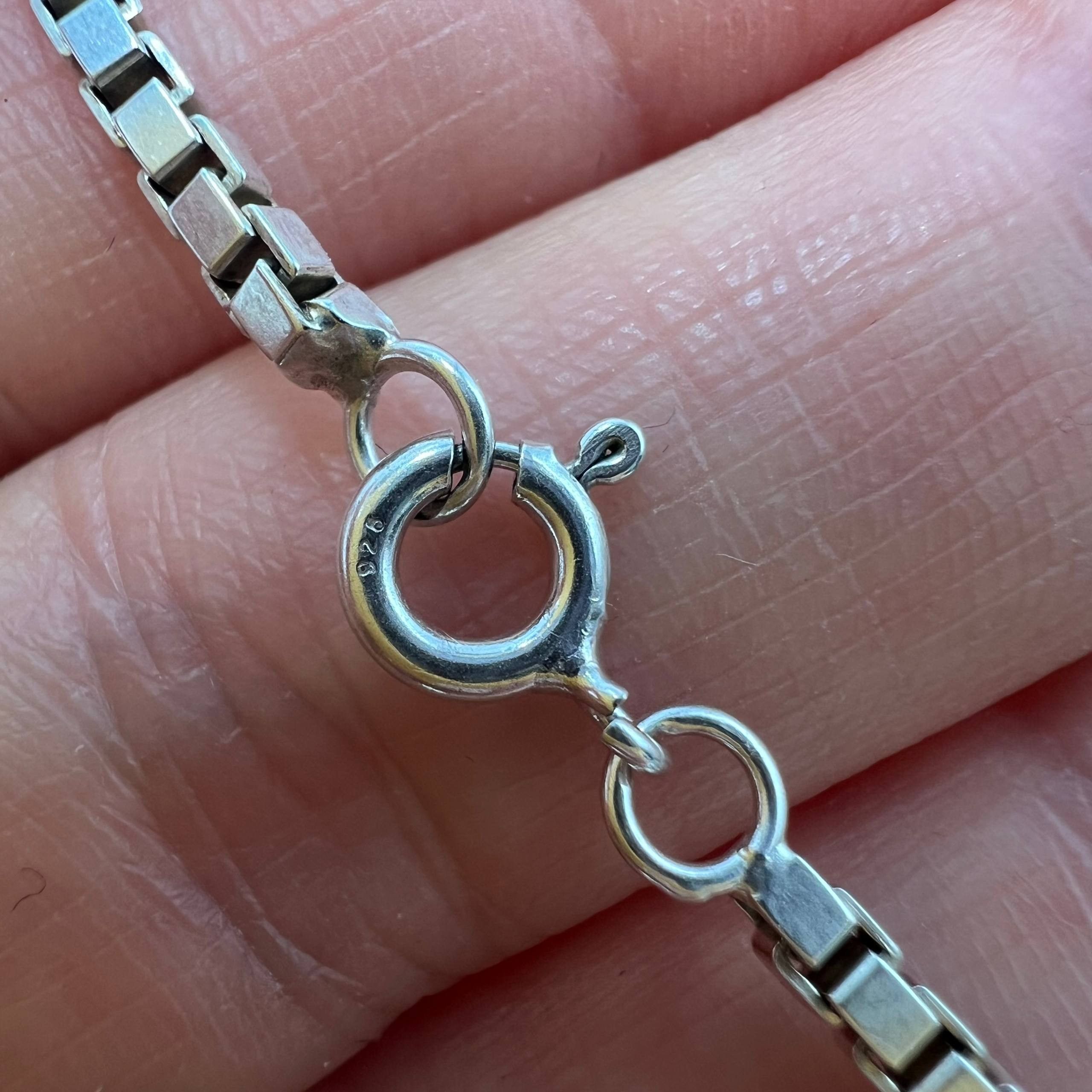 Sterling Silver Vintage Sterling Silver 925 Box Chain Necklace 41cm 11.3g Size ONE SIZE - 5 Thumbnail