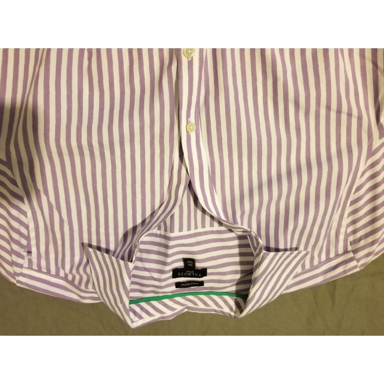 Talbots Womens Talbots Blouse Shirt 10P Petite Purple Cotton Button Size L / US 10 / IT 46 - 2 Thumbnail