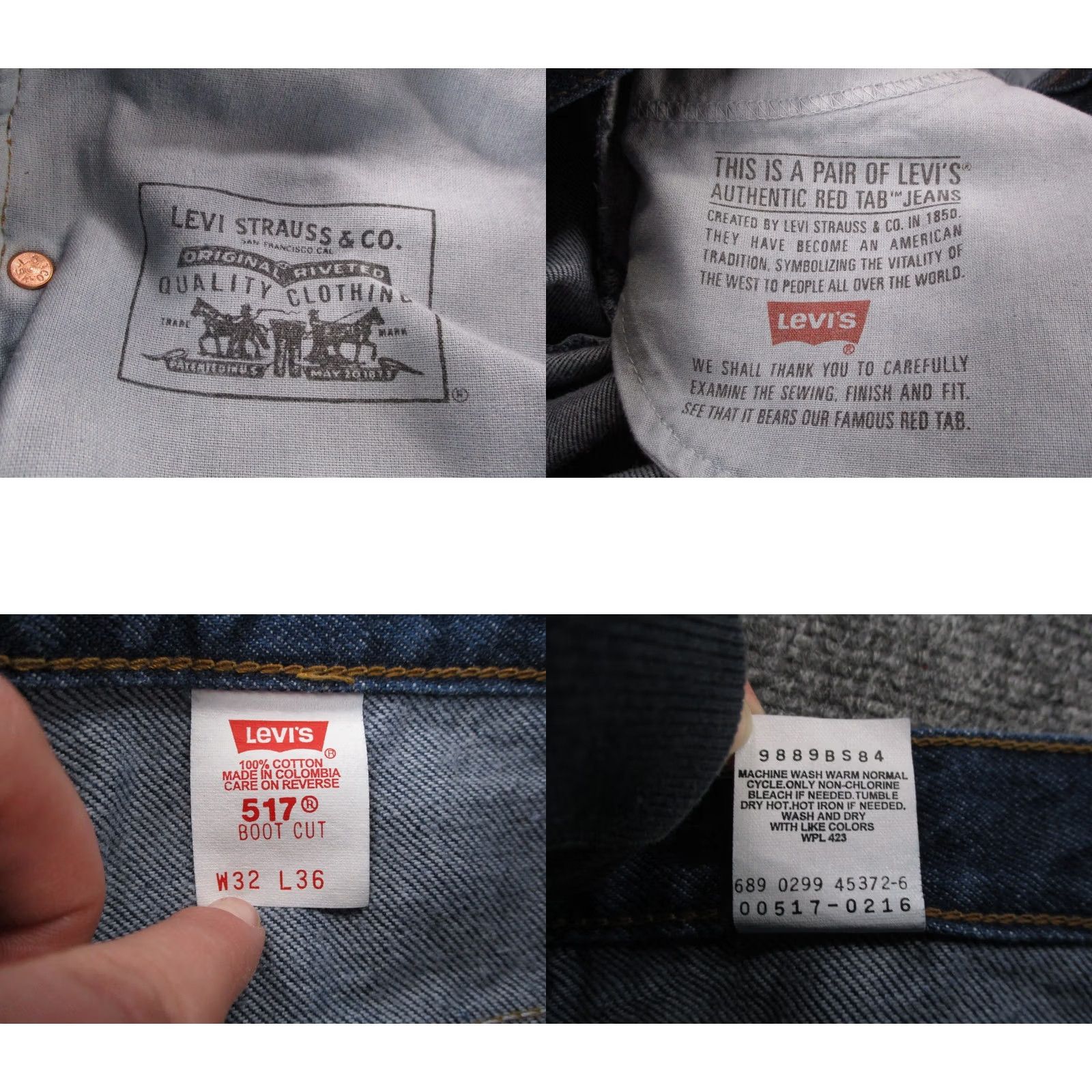 Levi's VINTAGE Levi's Jeans Mens 32 X 36 Denim Bootcut 517 Blue Leather Red Tab 90s Size US 30 / EU 46 - 8 Thumbnail