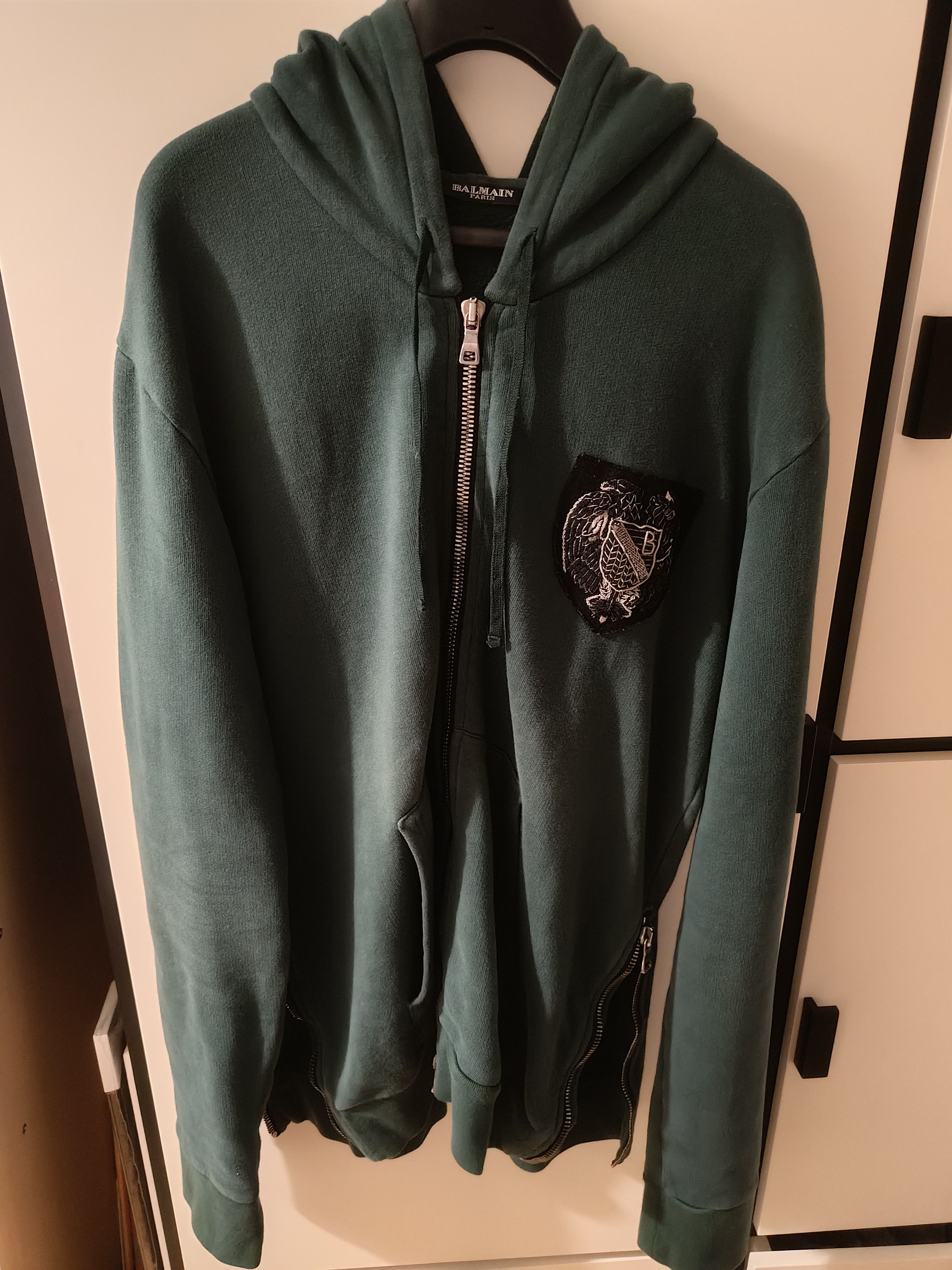 Balmain Balmain 2010 Christophe Decarnin Crest Zip Hoodie Size US L / EU 52-54 / 3 - 8 Thumbnail