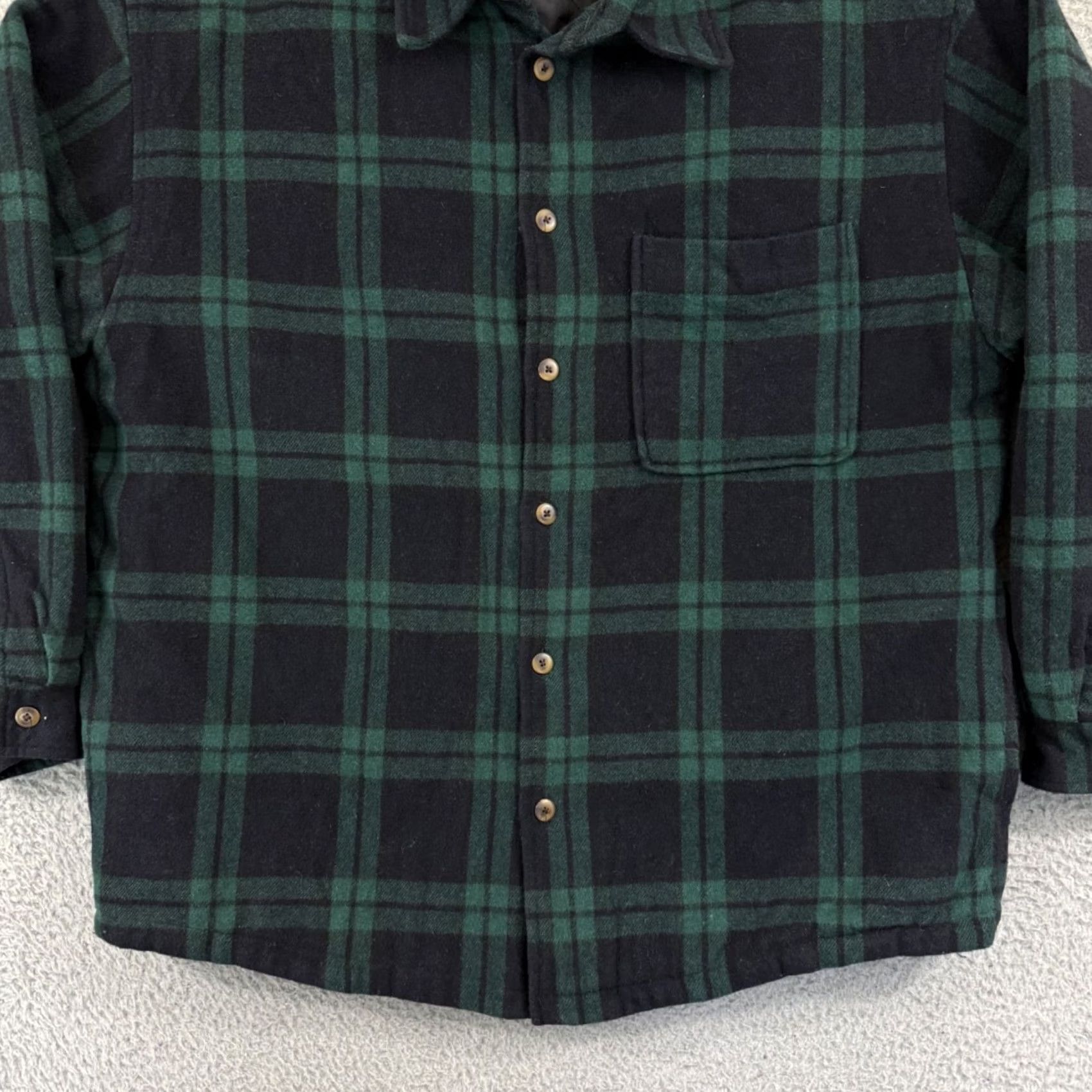 Brooks Brothers Vintage Brooks Brothers Shacket Mens L Flannel Button Quilted Wool Black Watch Size ONE SIZE - 2 Thumbnail