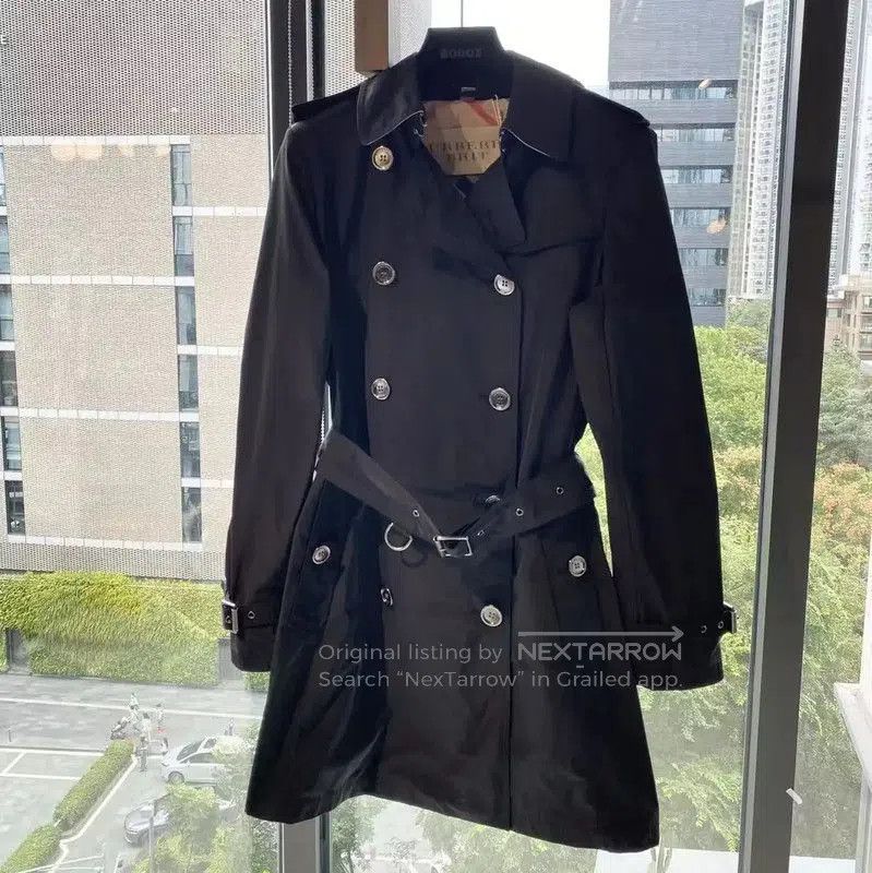 Burberry Burberry Black Polyester Women's Trench Coat. Size XXS / US 00 / IT 34 - 1 Thumbnail