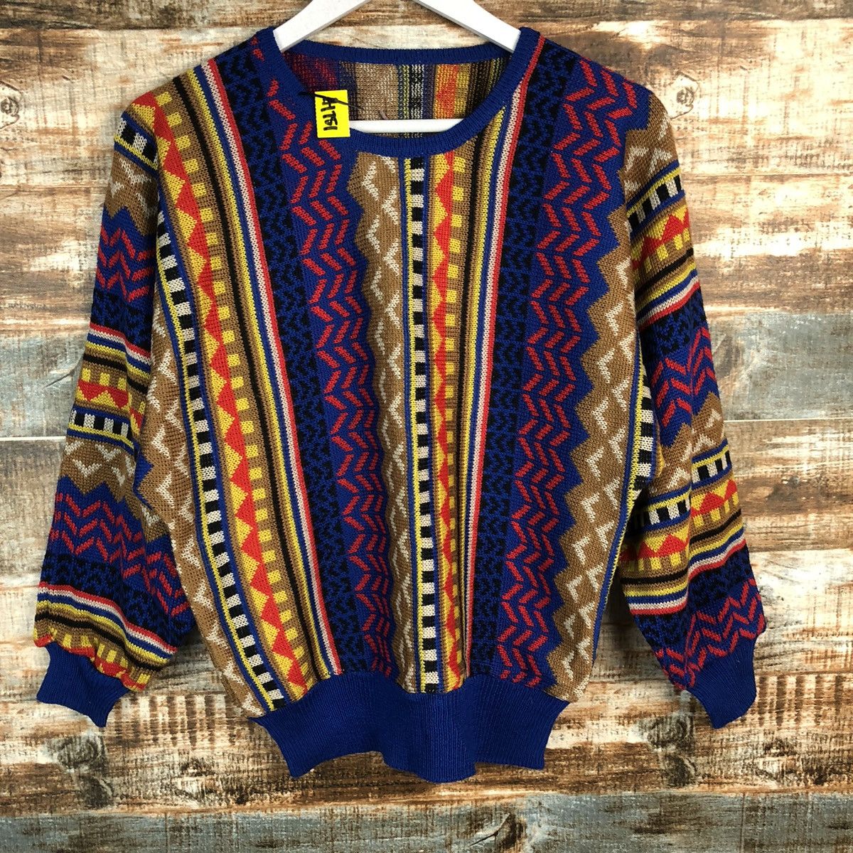 Homespun Knitwear × Japanese Brand Japan art vintage Brown Blue Knitwear #A1751 Size US S / EU 44-46 / 1 - 3 Thumbnail
