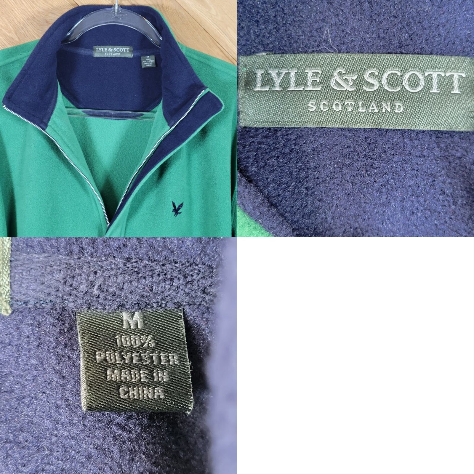 Lyle & Scott Lyle & Scott Mens Pullover Sweatshirt 1/4 Zip Long Sleeve Green M Size US M / EU 48-50 / 2 - 8 Thumbnail