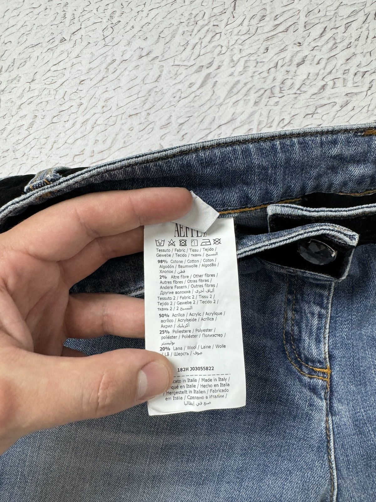 Boutique Moschino × Moschino Boutique Moschino blue distressed embroidery diamond jeans Size 30" / US 8 / IT 44 - 12 Thumbnail