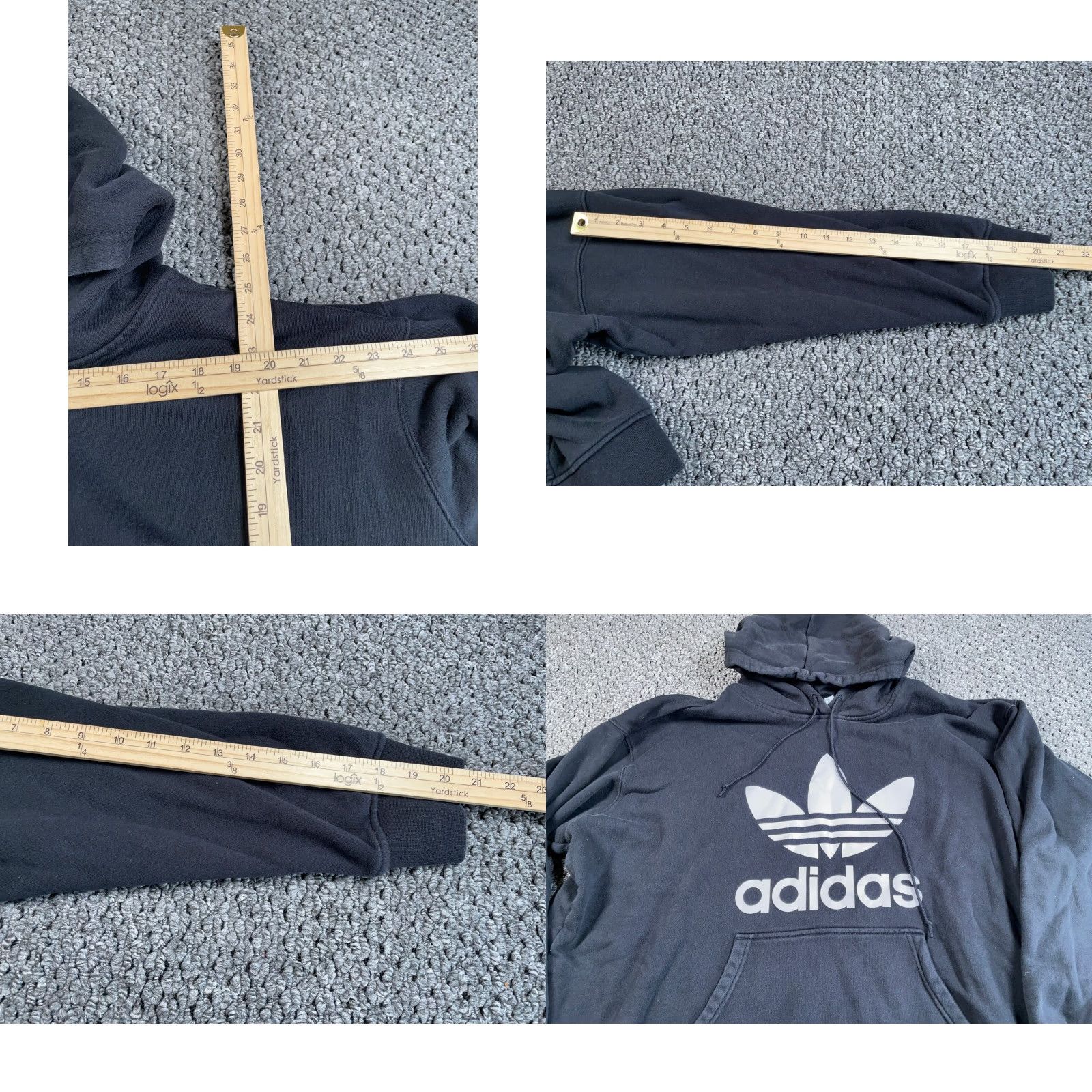 Adidas adidas Hoodie Women 2X Black Trefoil Logo Sweatshirt Drawstring Crew Neck Heavyweight Pullover Activewear Hip Hop Retro Womens Size XXL / US 16-18 / IT 52-54 - 8 Thumbnail