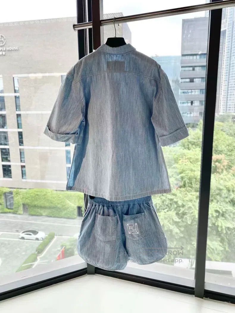 Fendi Fendi Cotton Pocket Cut-Out Double Logo Denim Short Sleeve Size XS / US 0-2 / IT 36-38 - 2 Thumbnail