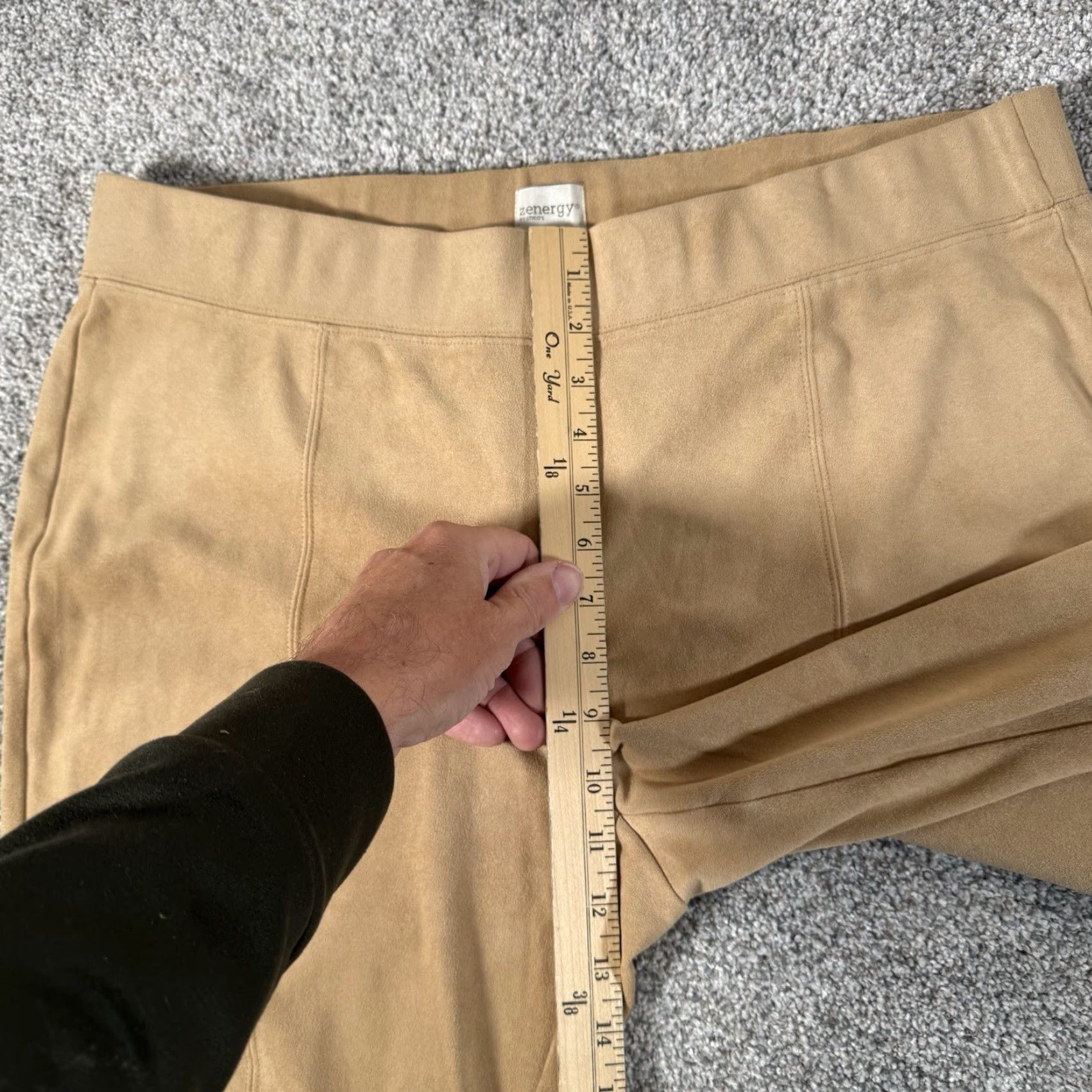 Vintage Zenergy by Chico's Ankle Pants Women Size 2 Beige Knit Solid Office Casual Minimalist Capsule Ponte Knit Size 26" / US 2 / IT 38 - 5 Thumbnail
