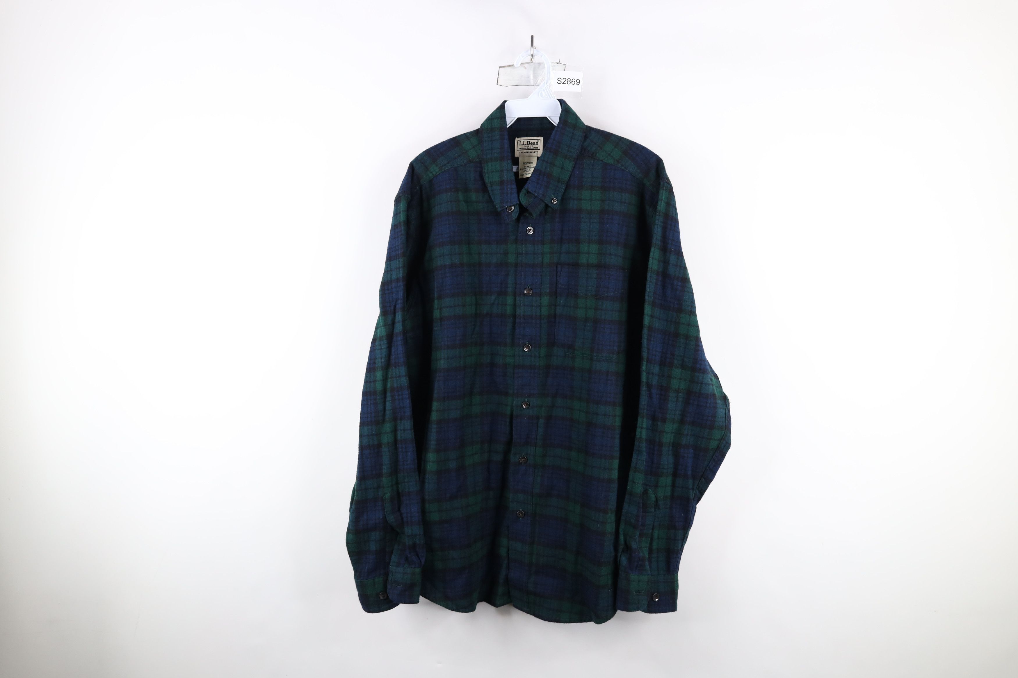 L.L. Bean × Vintage Vintage LL Bean Flannel Collared Button Down Shirt Plaid Size US M / EU 48-50 / 2 - 1 Thumbnail