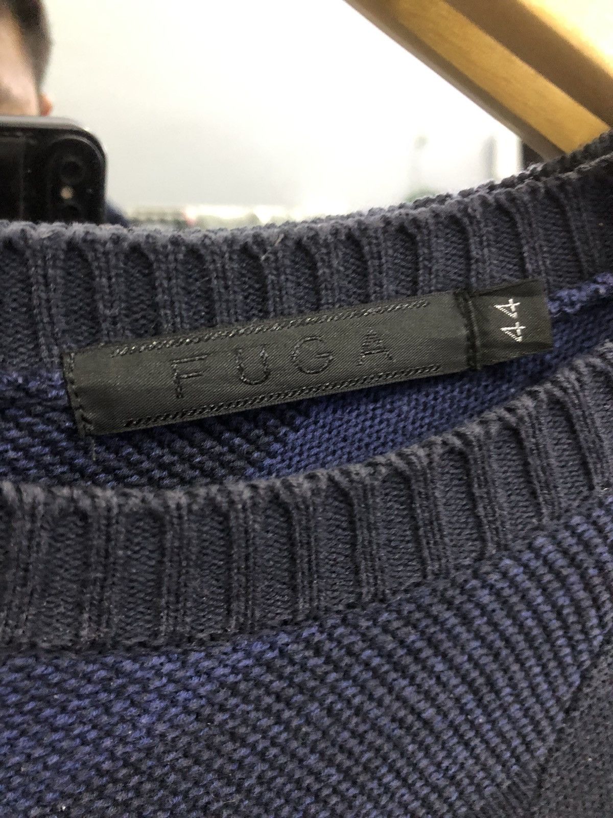 GOSTAR DE FUGA FUGA Navy Geometric Drop-Shoulder Knit Sweater Size US L / EU 52-54 / 3 - 7 Thumbnail