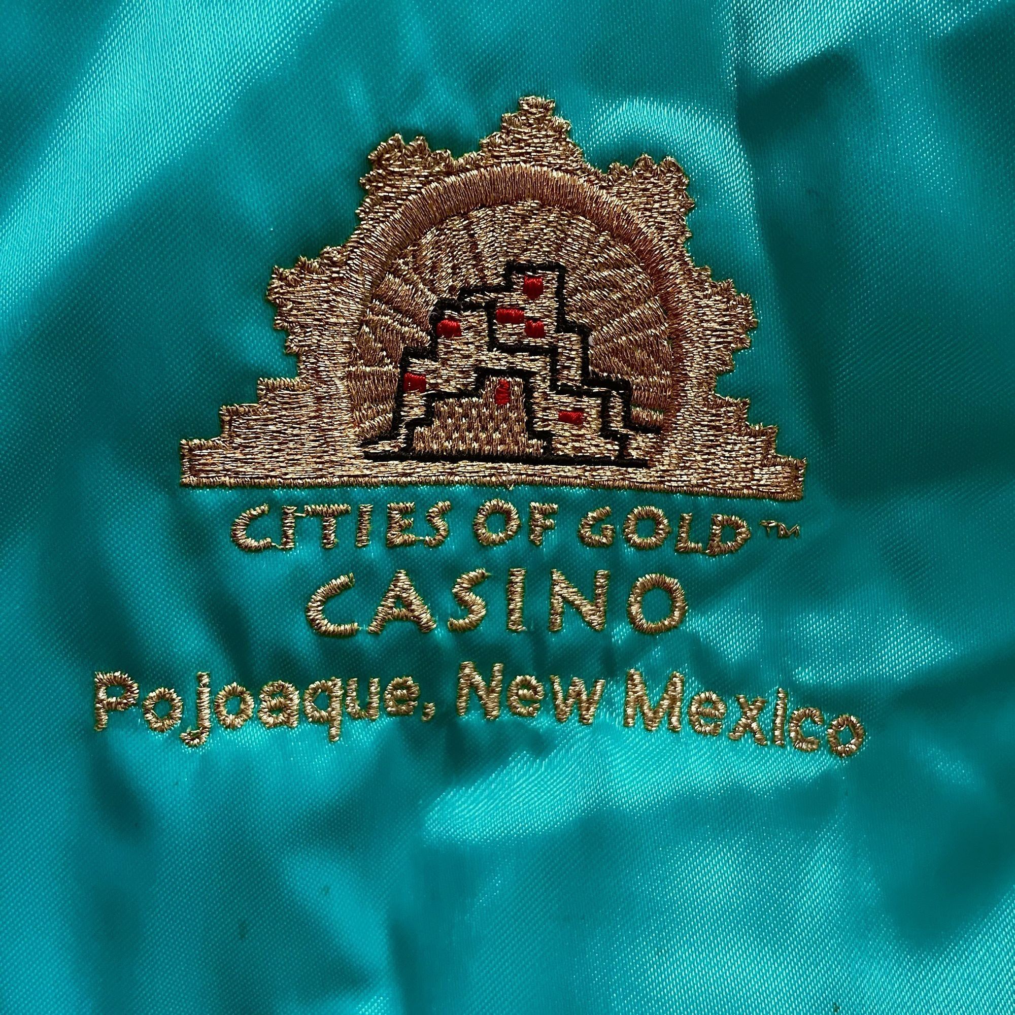 Other Vtg West Ark SHINY Teal Bomber Cities of Gold Casino Jacket Size US XXL / EU 58 / 5 - 6 Thumbnail