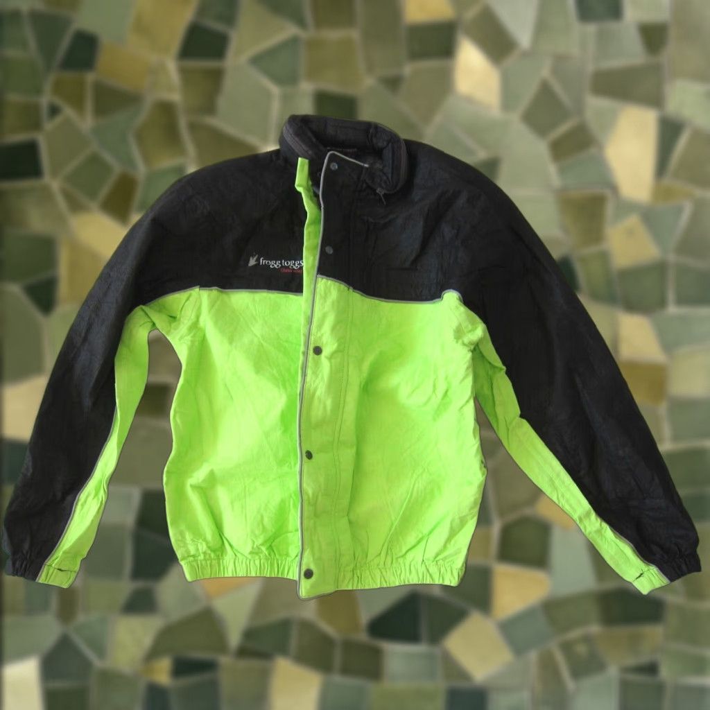 Vintage Frogg Toggs Hi Visibility Green Black Hooded Reflective Motorcycle Rain Jacket S Mens Jacket Size US S / EU 44-46 / 1 - 1 Thumbnail