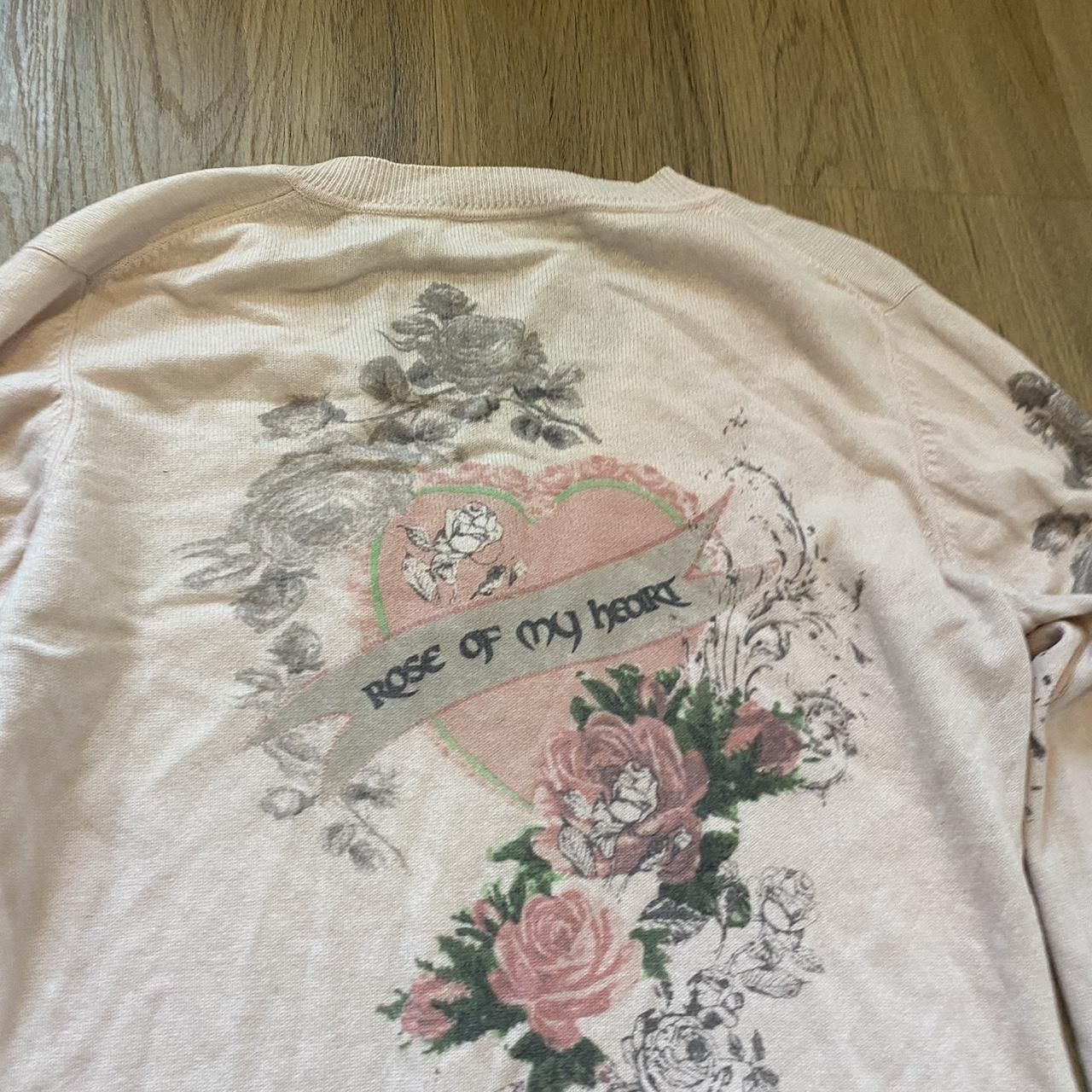 Other Cashmere Rose of my heart pink and white sweater Size US L / EU 52-54 / 3 - 5 Thumbnail