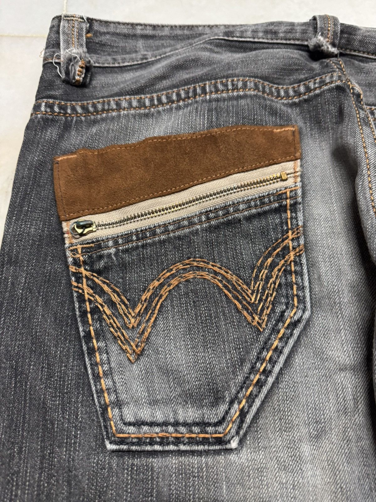 Japanese Brand 💥THRASHED💥90s STYLE EDWIN XV SICK SANDWASHED RARE FADES Size US 35 - 11 Thumbnail