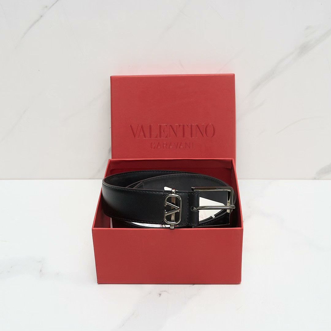 Valentino Valentino Men's Logo Square Buckle Belt Size ONE SIZE - 1 Thumbnail