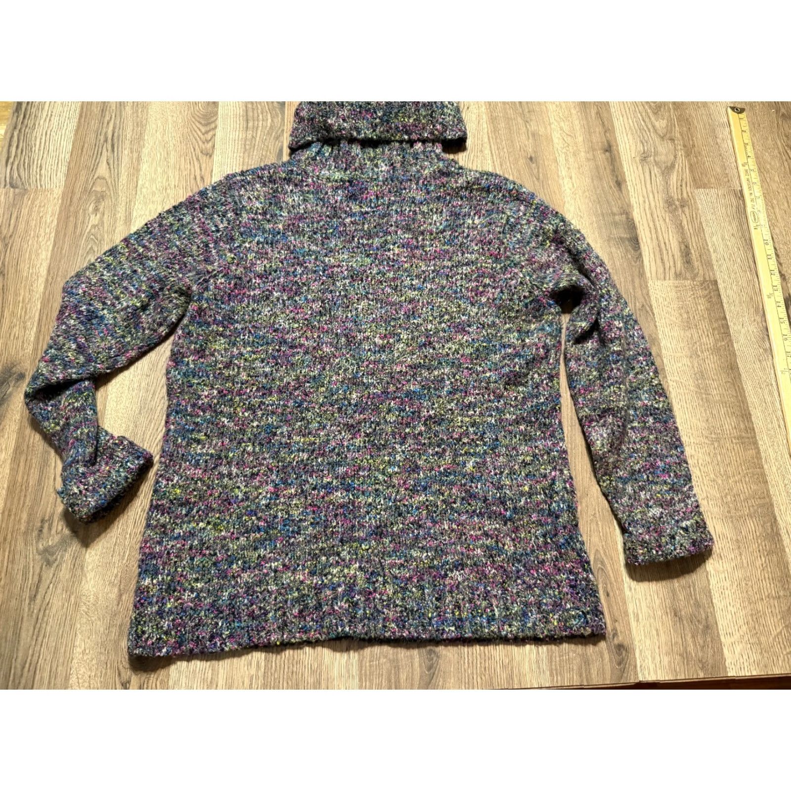 Willi Smith Willi Smith Sweater, Women's XL, Black, Multi, Turtleneck, Pullover, Knit, Regular Fit, Casual, Pullover, 2020s? Size XL / US 12-14 / IT 48-50 - 2 Thumbnail