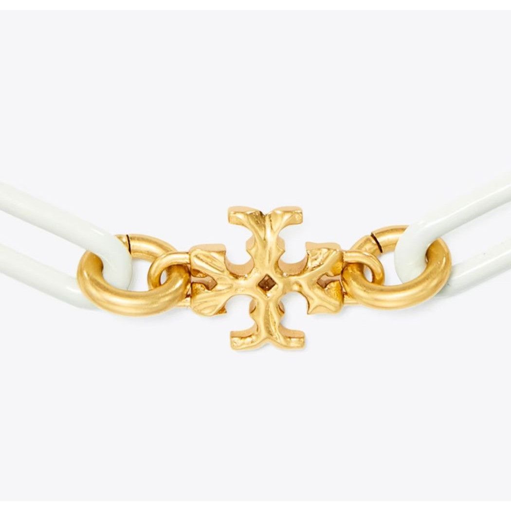 Tory Burch Tory Burch Roxanne White & Gold Chunky Necklace Size ONE SIZE - 2 Thumbnail