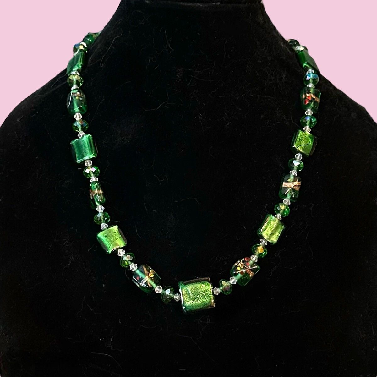 Other Green Murano glass bead necklace and ring set Size ONE SIZE - 1 Thumbnail