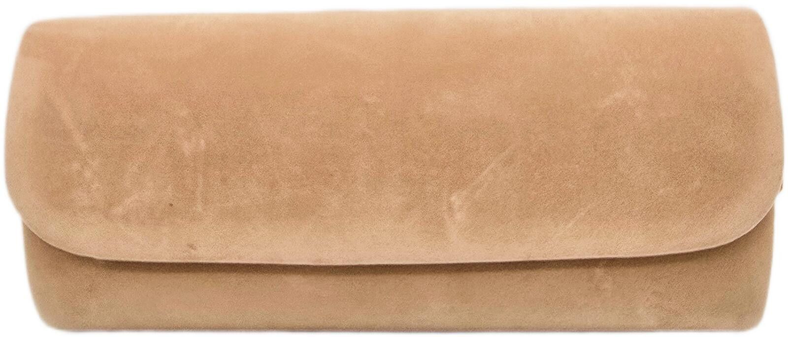 Unknown London Elegant Beige Suede Clutch with Silver Chain Strap Size ONE SIZE - 3 Thumbnail